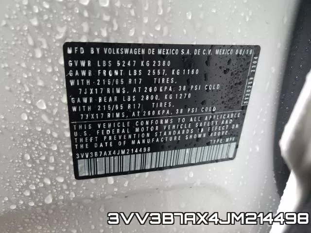 3VV3B7AX4JM214498 фото 2