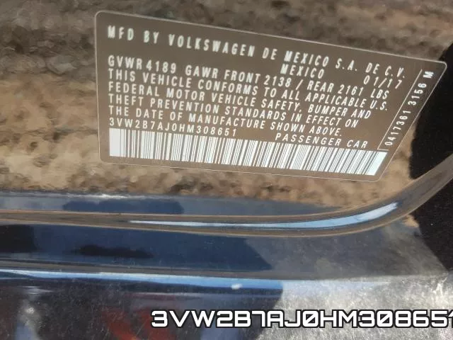 3VW2B7AJ0HM308651 фото 2