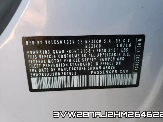 3VW2B7AJ2HM264622 фото 2