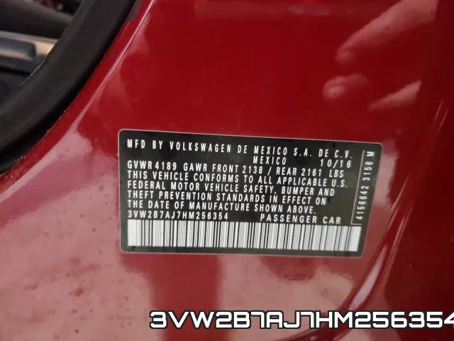 3VW2B7AJ7HM256354 фото 2