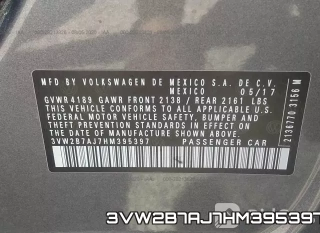 3VW2B7AJ7HM395397 фото 9