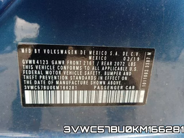 3VWC57BU0KM166281 фото 2