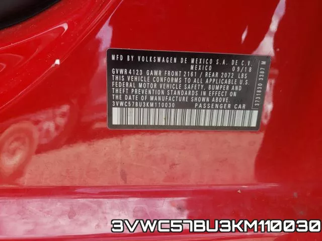 3VWC57BU3KM110030 фото 2