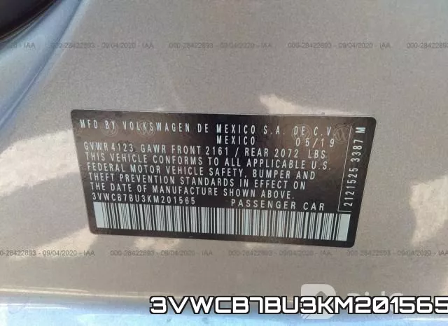 3VWCB7BU3KM201565 фото 10