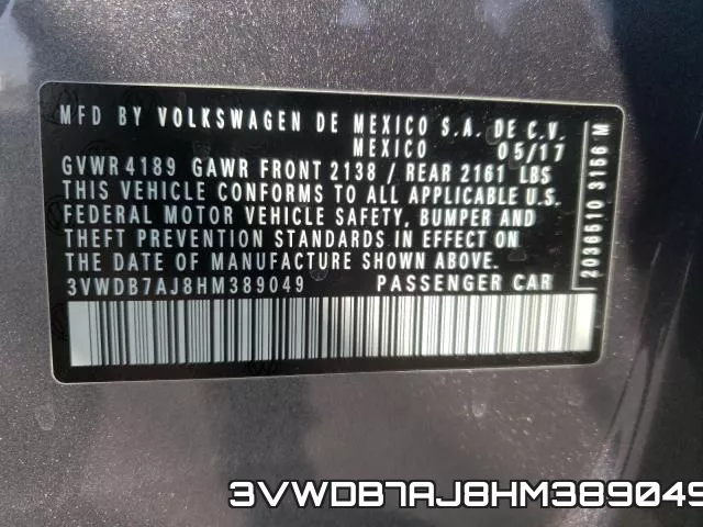 3VWDB7AJ8HM389049 фото 2