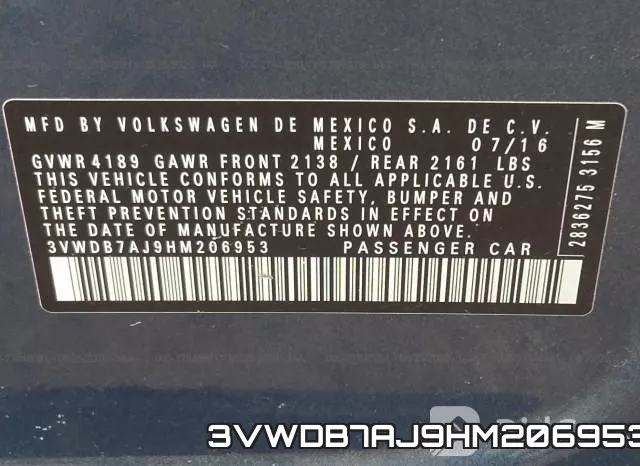3VWDB7AJ9HM206953 фото 10