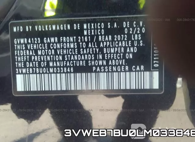 3VWEB7BU0LM033846 фото 10