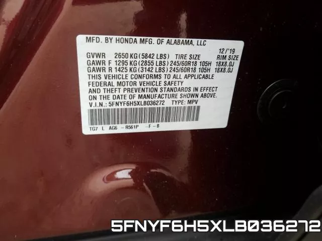 5FNYF6H5XLB036272 фото 2