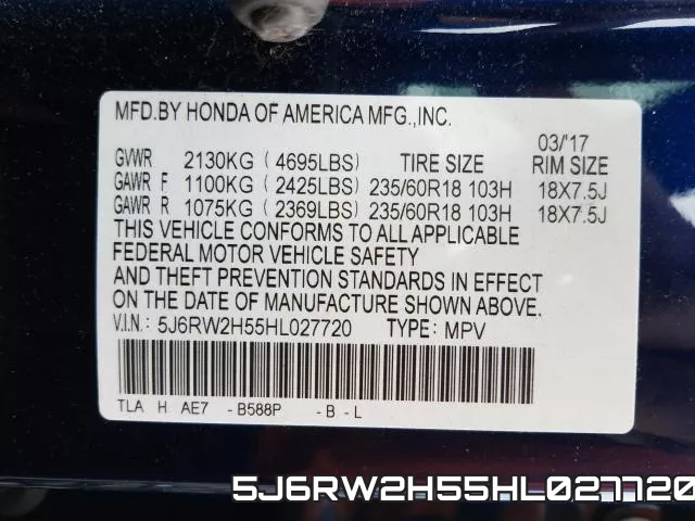 5J6RW2H55HL027720 фото 2