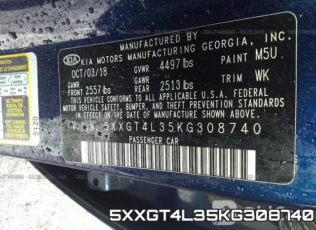 5XXGT4L35KG308740 фото 9