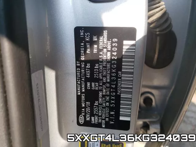 5XXGT4L36KG324039 фото 2