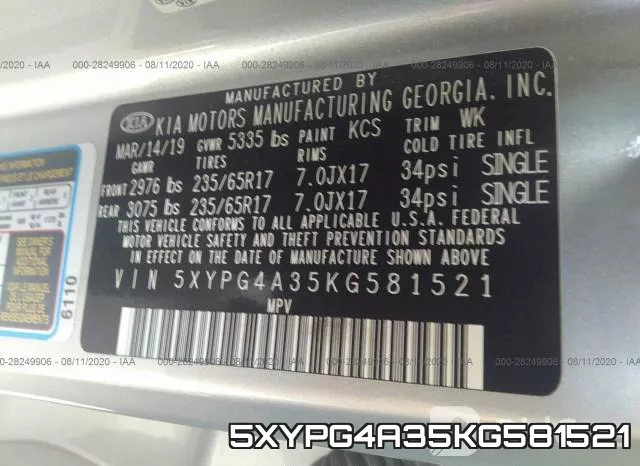 5XYPG4A35KG581521 фото 10