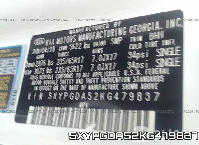 5XYPGDA52KG479837 фото 10