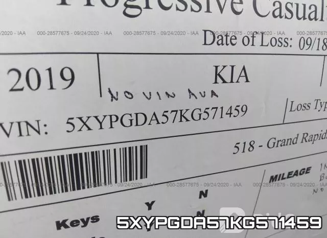5XYPGDA57KG571459 фото 10