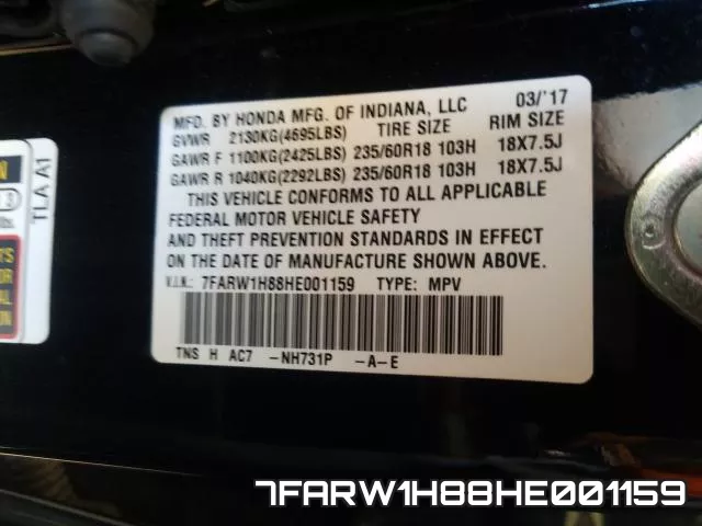 7FARW1H88HE001159 фото 2
