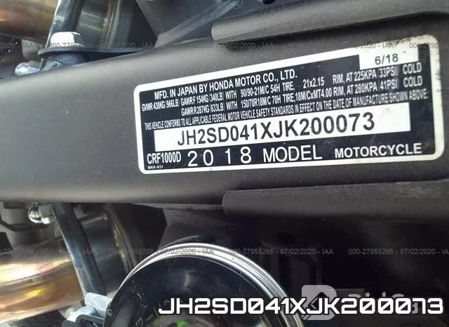 JH2SD041XJK200073 фото 2