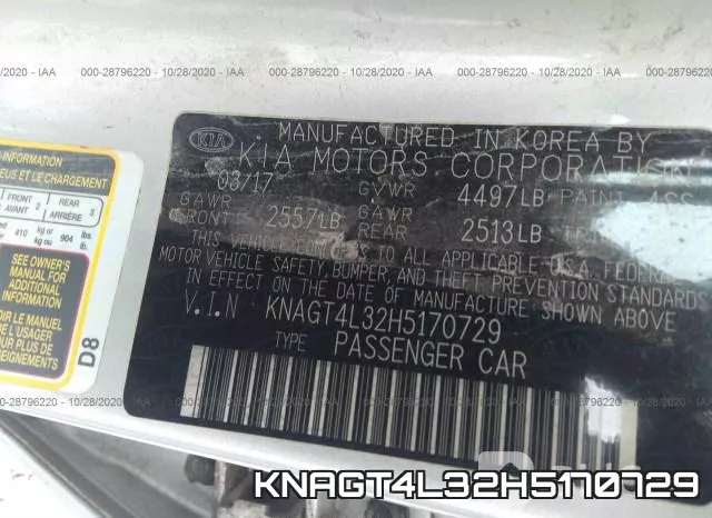 KNAGT4L32H5170729 фото 10