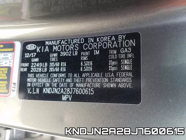 KNDJN2A28J7600615 фото 2