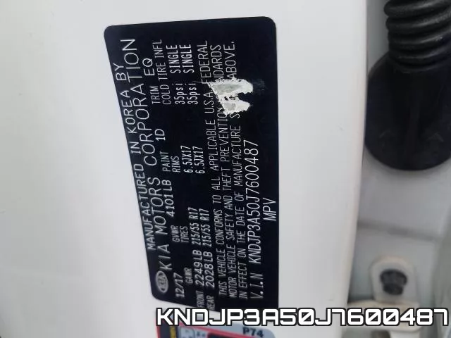 KNDJP3A50J7600487 фото 2
