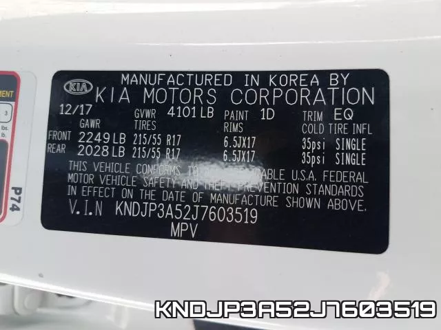 KNDJP3A52J7603519 фото 2
