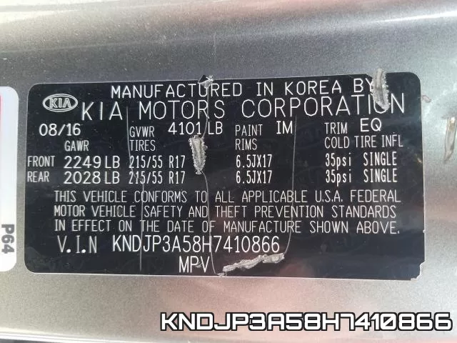 KNDJP3A58H7410866 фото 2