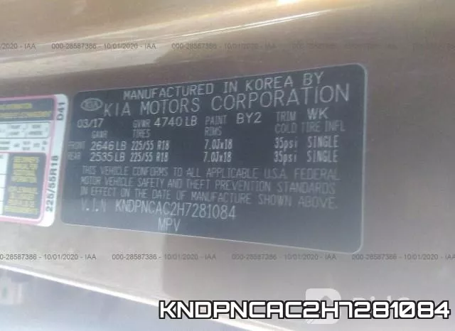 KNDPNCAC2H7281084 фото 10