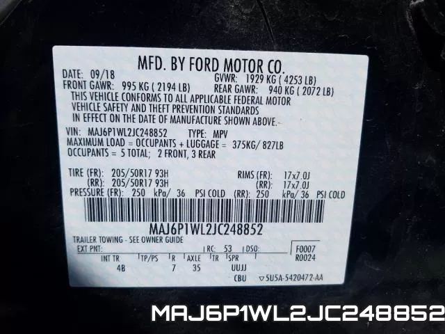 MAJ6P1WL2JC248852 фото 2