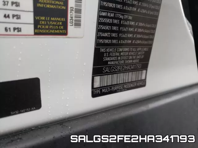 SALGS2FE2HA341793 фото 2