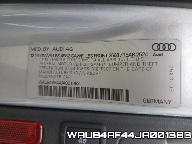 WAUB4AF44JA001383 фото 2