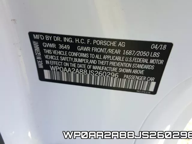 WP0AA2A88JS260296 фото 2