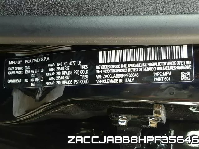 ZACCJABB8HPF35646 фото 2