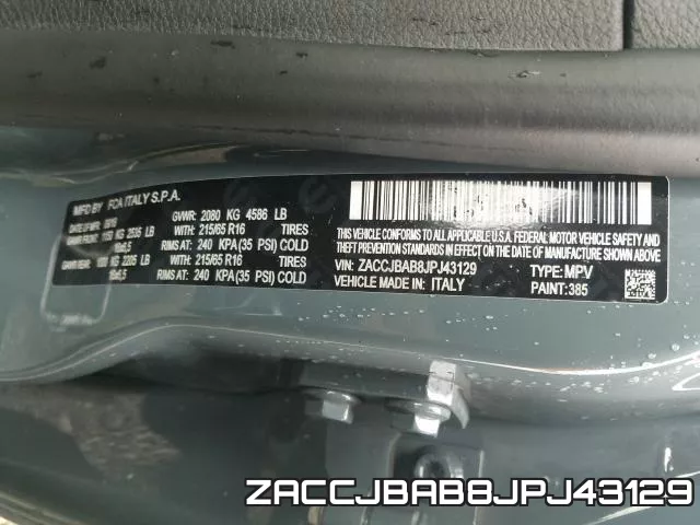 ZACCJBAB8JPJ43129 фото 2