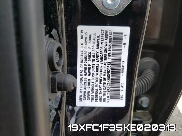 19XFC1F35KE020313 фото 2