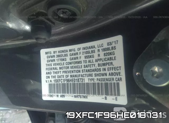 19XFC1F96HE018731 фото 9