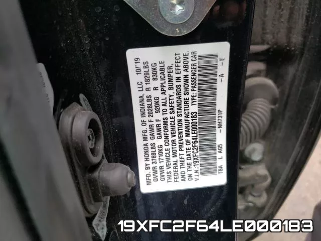19XFC2F64LE000183 фото 2