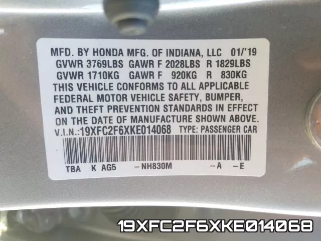 19XFC2F6XKE014068 фото 2