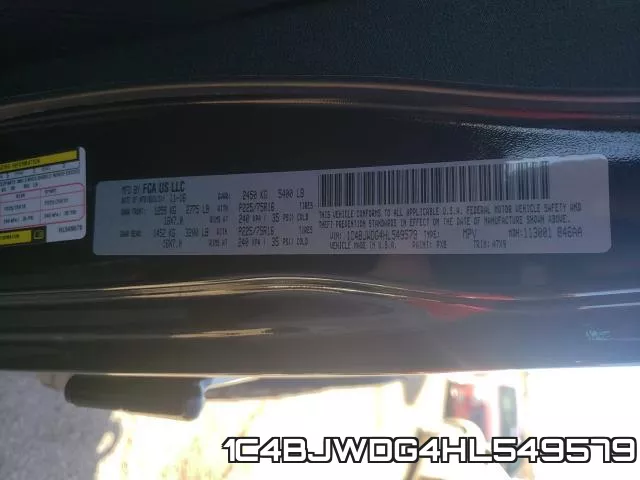 1C4BJWDG4HL549579 фото 2