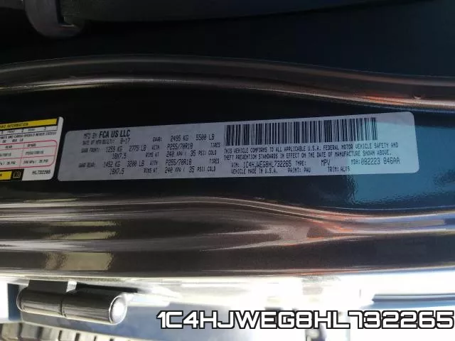 1C4HJWEG8HL732265 фото 2