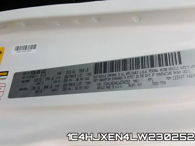 1C4HJXEN4LW230252 фото 2