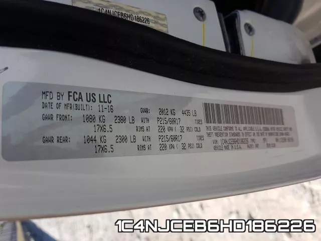 1C4NJCEB6HD186226 фото 2