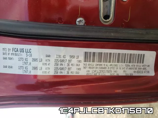 1C4PJLCB7KD175870 фото 2