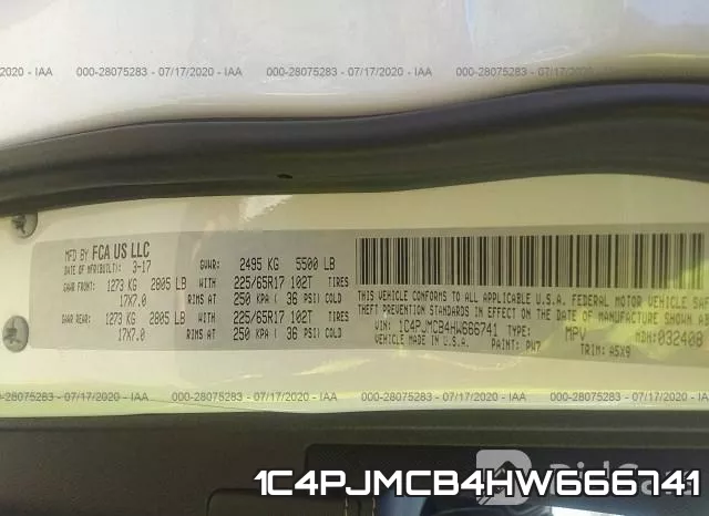 1C4PJMCB4HW666741 фото 10