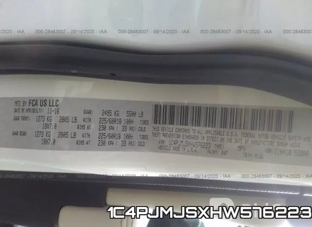 1C4PJMJSXHW576223 фото 10