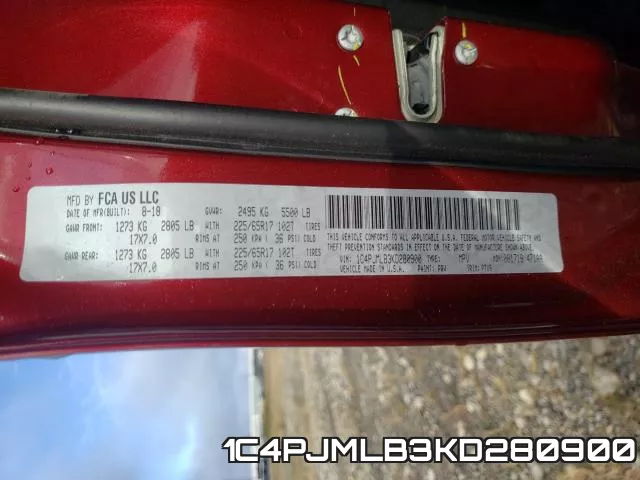 1C4PJMLB3KD280900 фото 2