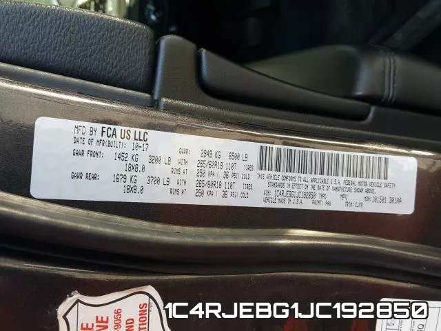 1C4RJEBG1JC192850 фото 2