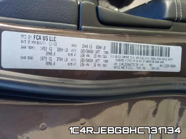 1C4RJEBG8HC731734 фото 2