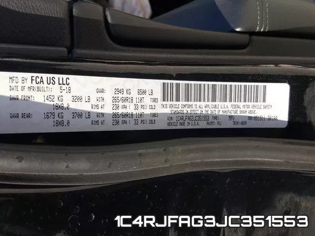 1C4RJFAG3JC351553 фото 2