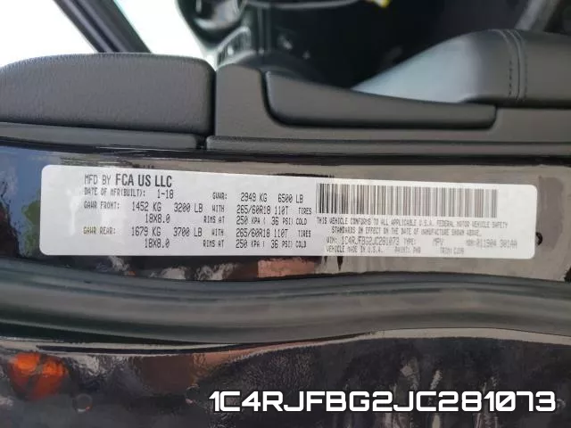 1C4RJFBG2JC281073 фото 2