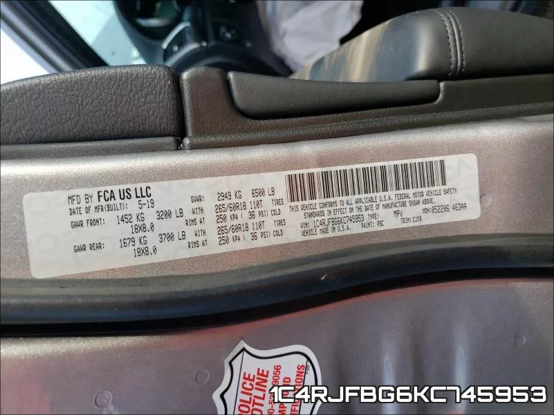 1C4RJFBG6KC745953 фото 2