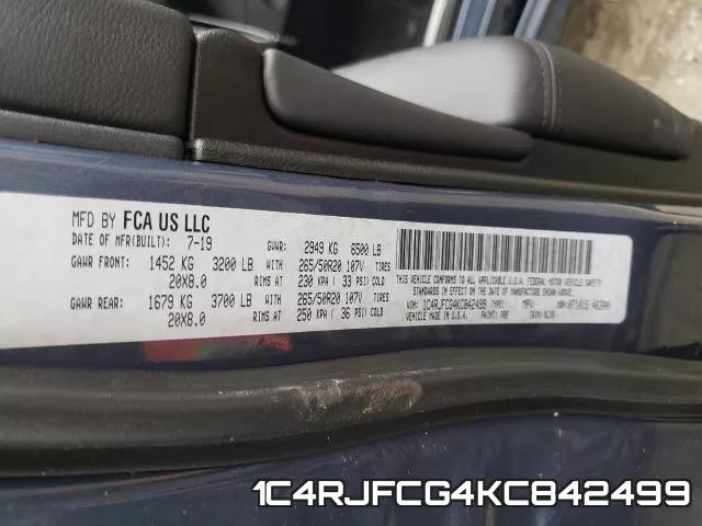 1C4RJFCG4KC842499 фото 2